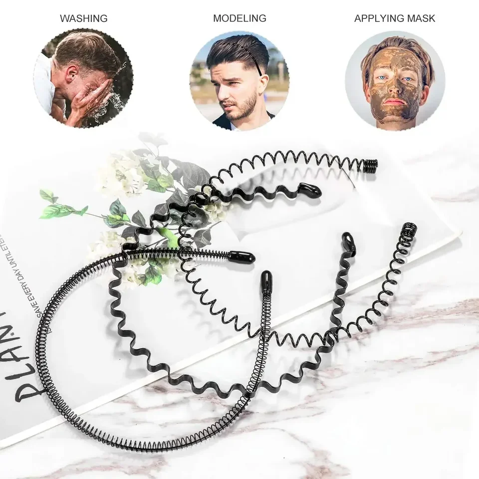 3 pezzi di fasce per capelli elastiche con accessori in metallo