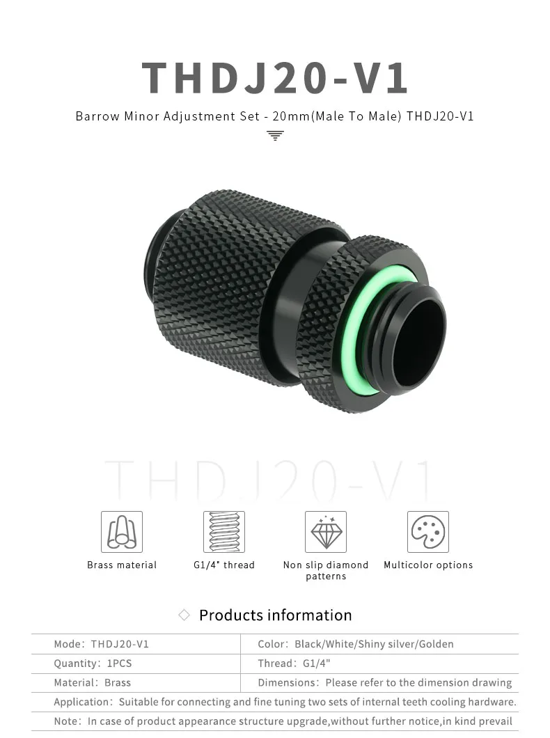 Barrow macho para conectores rotativos masculinos, acessórios