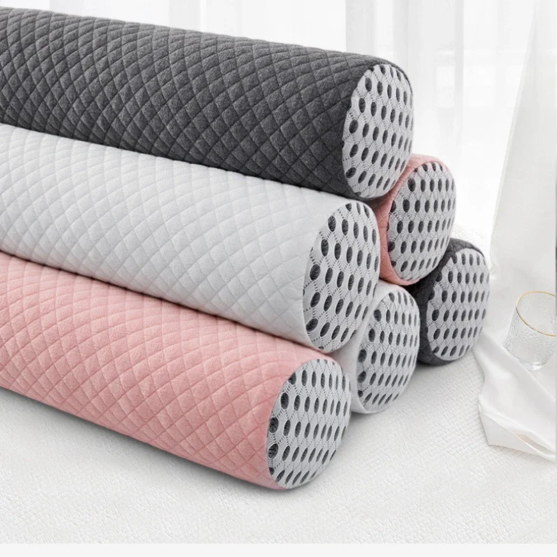 Round Neck Buckwheat Pillow Neck Support Cervical Pillow Buckwheat Hulls Filling Bolster for Cool Sleep Neck Support 43x10cm 6