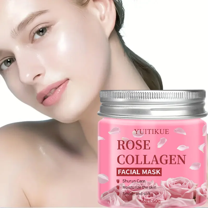 Rose Collagen Mask - Peel-Off Mask Rich in collagen, moisturizing and controlling oil, cleansing the face and moisturizing the s