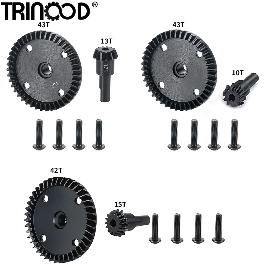 Фото TRINOOD Steel Diff Gear 10T 13T 15T 42T 43T трансмиссионные дифференциальные шестерни для 1/8 Typhon 6S BLX TLR детали для багги №1