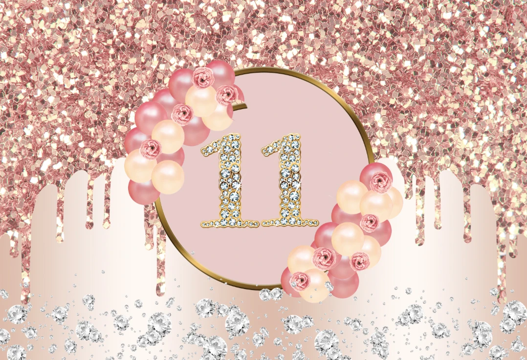 Ballon 11E Anniversaire Rose Déco 11E Anniversaire Fille Décoration