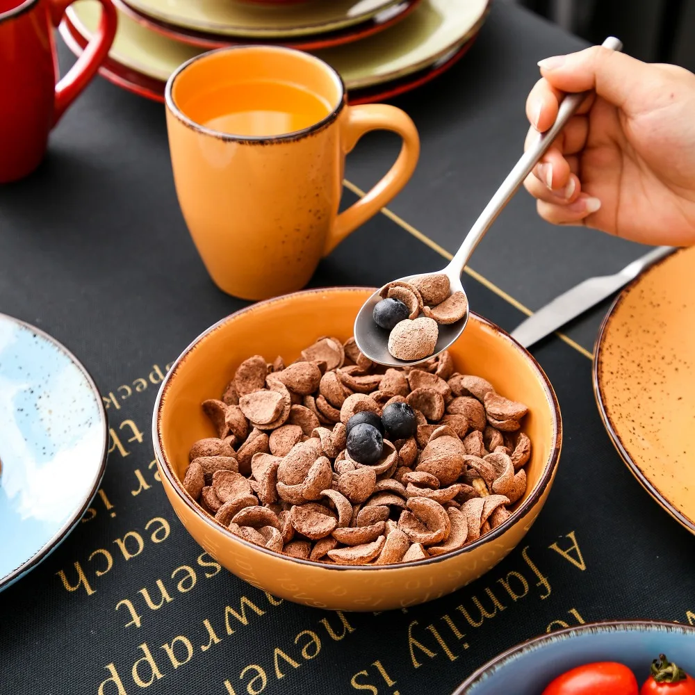 vancasso 16/32-teiliges Gemischungsfarbenes Steinzeug-Keramik-Geschirrset mit Speiseteller, Dessertteller, 800-ml-Schüssel, 380-ml-Becher-Set – Detail 19