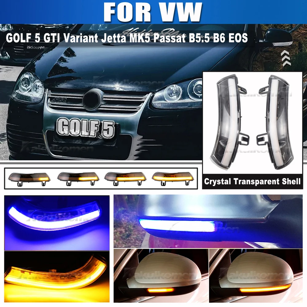 LED Blue Dynamic Turn Signal Blinker Sequential Side Mirror 
