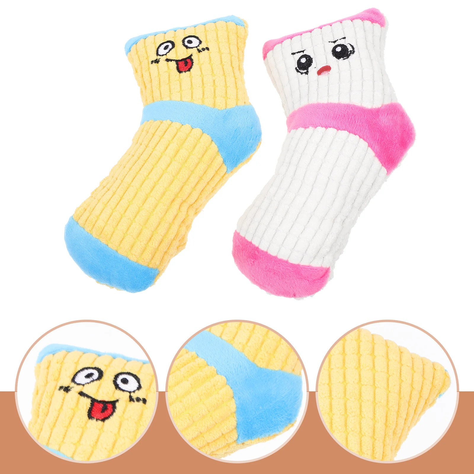 

2 Pcs Pet Plush Toys Dog Small Puppy Training Plaything Outdoor Doggie Sock Shaped Bite-Resistant