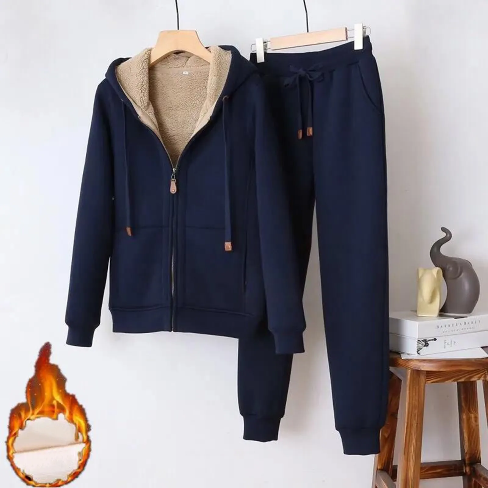 Plush Soft Loose Warm Two-Piece Suit