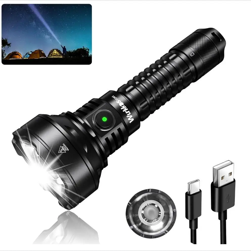 Wurkkos TD01/TD01C 충전식 슈퍼 브라이트 전술 손전등 LED USB..