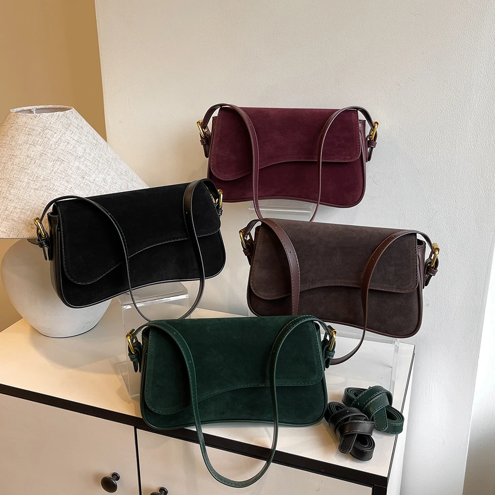 Women PU Shoulder Bag Hasp Closure Adjustable Strap Small Tote Bag Elegant Shoulder Purse Chic Hobo