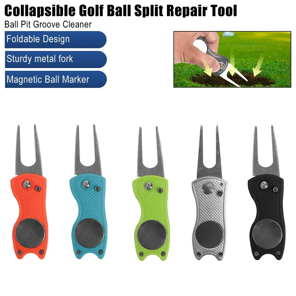 Description Picture 2 of itemGolf Foldable Golf Divot Repair Tool with Golf Ball Tool Pitch Groove Cleaner Putting Green Fork Golfs Training Aids Accessories