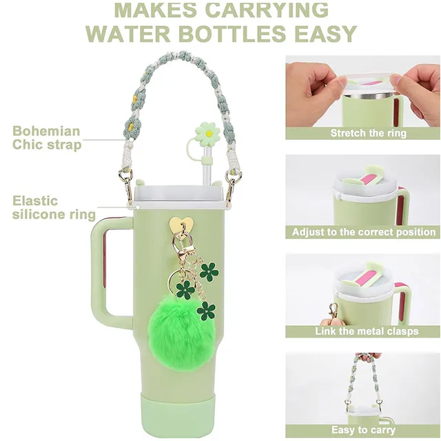 TIANYI-Lot De 2 Couvercles De Paille En Silicone Pour Gobelets Stanley De 10 Mm Et 887 Ml Capuchons De Paille En Silicone De 10 Mm Pour Accessoires De Tasse Stanley Joli Bouchon De Paille Pour Gobe