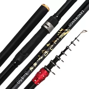 

Portable carbon telescopic rock fishing rod pole saltwater ISO rod CW:40-80g