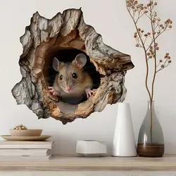 Rustic Mouse Hole Wall Decal - Home Decor Sticker for Kids' Rooms & Nurseries (M838-B)