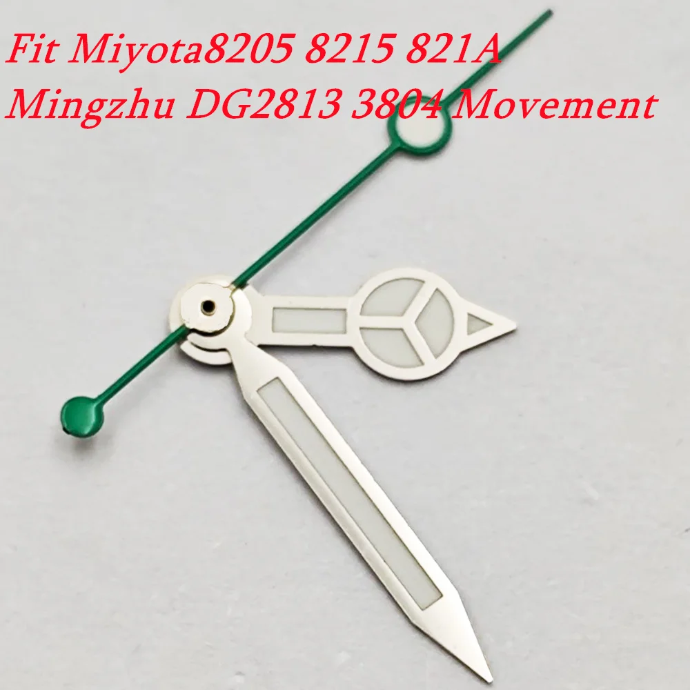Silver & Black Green Luminous Watch Hands
