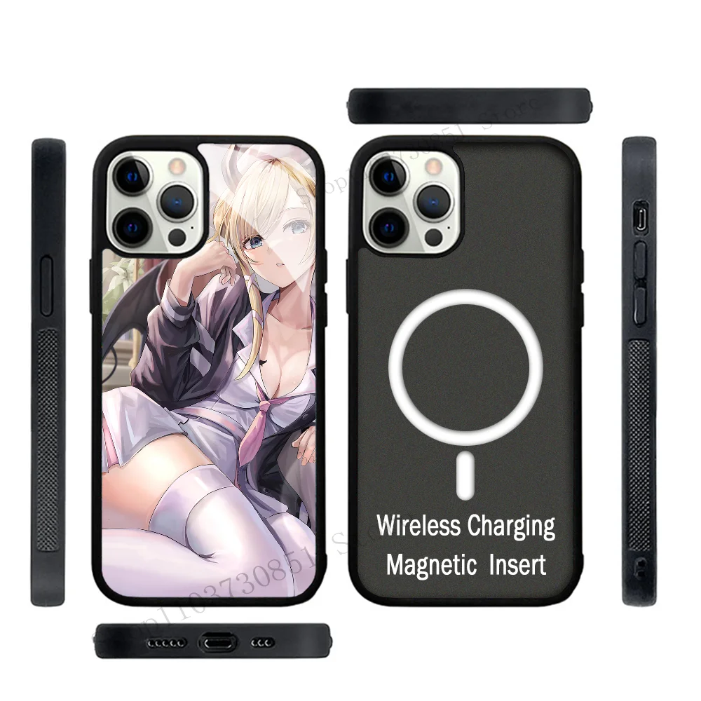 Чехол для телефона с аниме девочкой Hololive Yuzuki Choco, Сильный магнитный для IPhone 15 14 13 Pro Max 11 12 Mini Alex, зеркальный для Magsafe Чехол для телефона с аниме девочкой Hololive Yuzuki Choco, Сильный магнитный для IPhone 15 14 13 Pro Max 11 12 Mini Alex, зеркальный для Magsafe