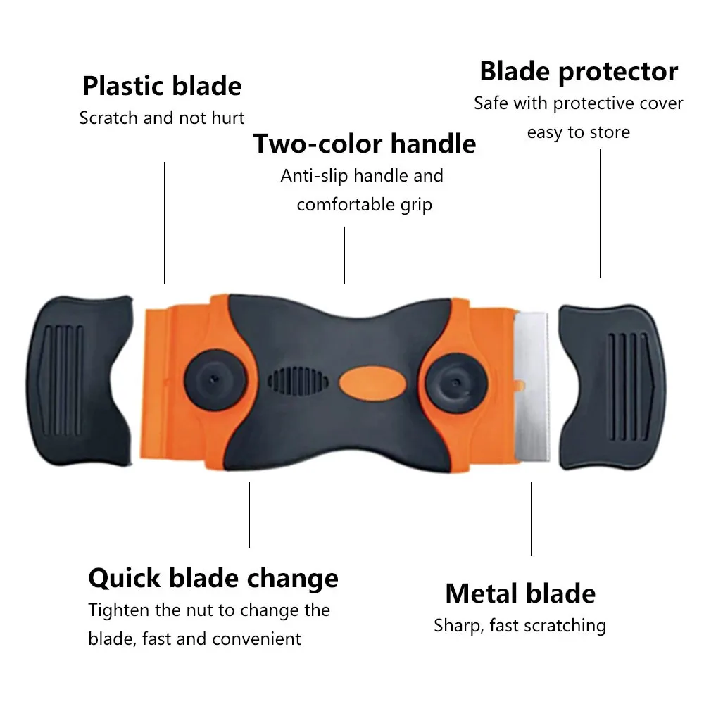 Razor Blade for Double-Sided Scraper Auto Film Sticker Glue Ice Remover Razor Gap Glass Kitchen Car Cleaner Squeegee Knife 10pcs cleaning scraper glass scraper glass window scraper scraper tool scraper cleaner