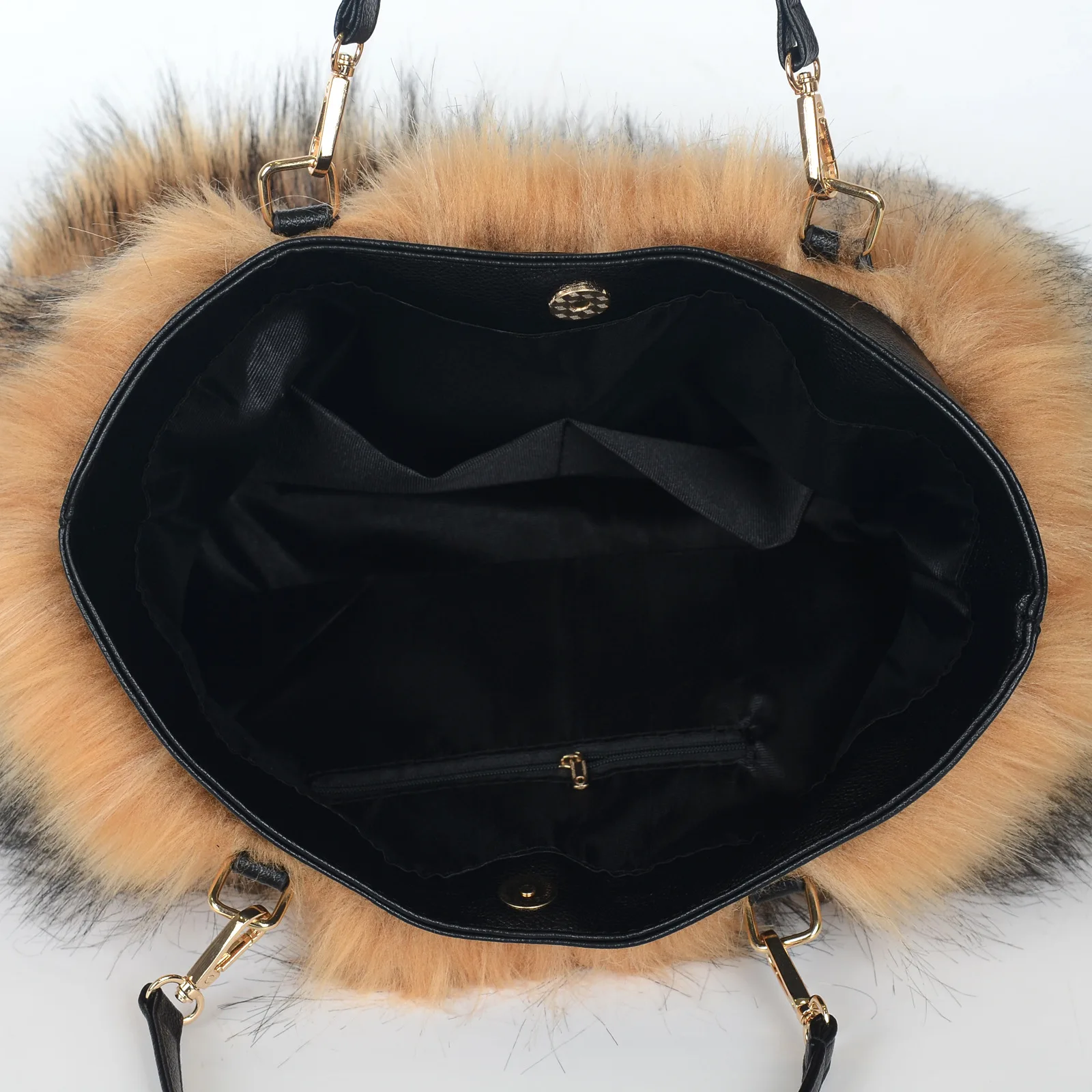 Luxury Female Leopard big Design Plush Underarm Bag for Women Winter Faux Furry Shoulder Bags Female Furry Dinner Purse Handbags