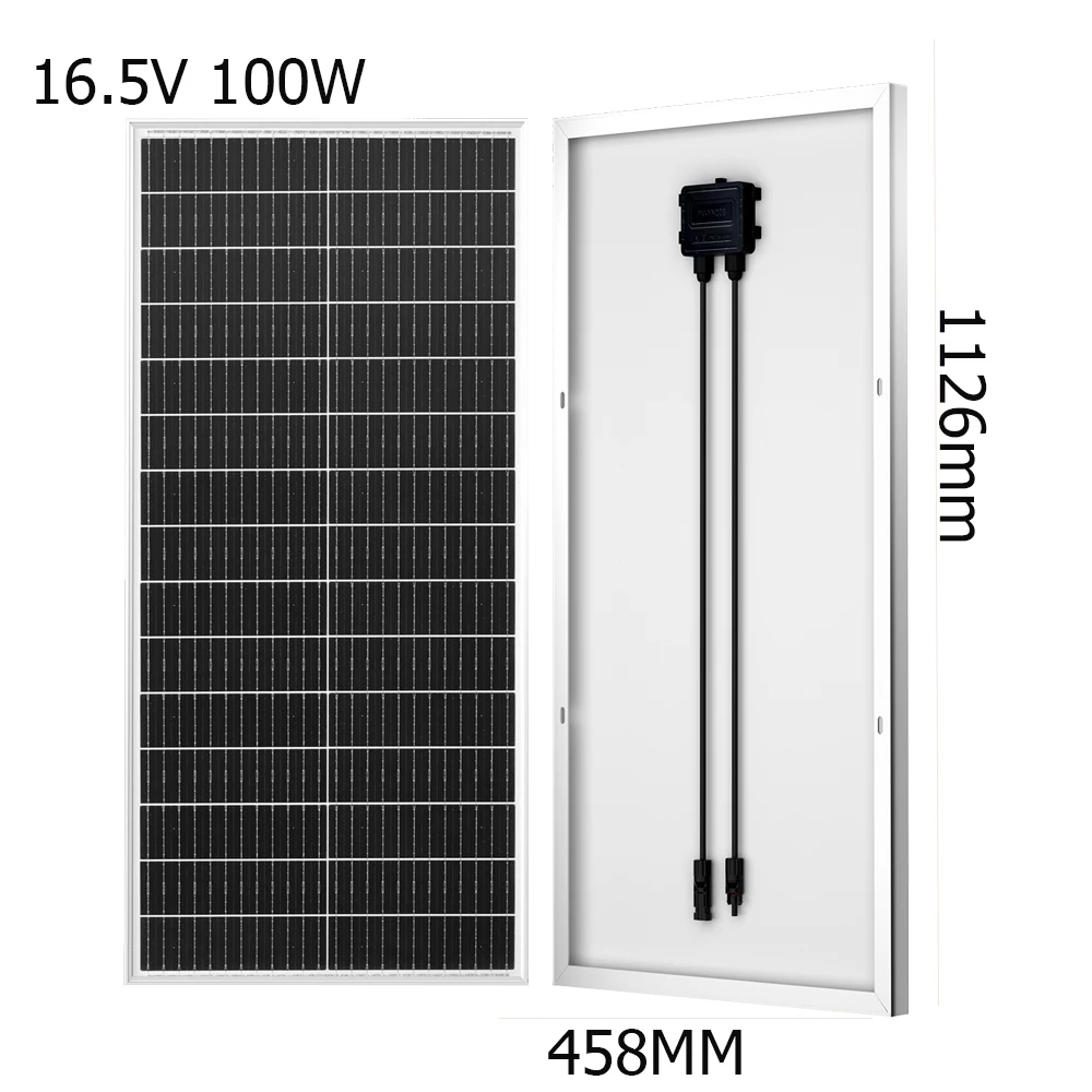 BOGUANG Glass Solar Panel 리지드 태양 전지 패널 세트, 유리 태양 전지 패널, 배터리용 광전지 충전, 100W, 200W, 2 개, 100W, 18V