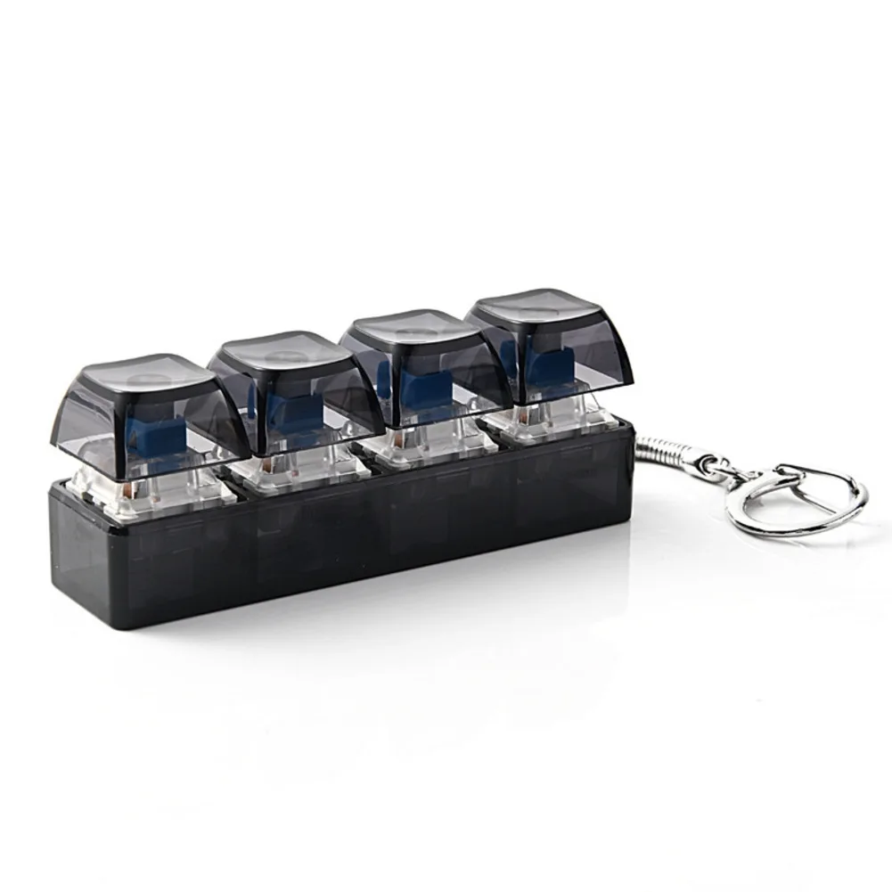 1pcs 4 키 기계식 키보드 테스터 LED 키보드 키 장난감 스트레스 릴리프 DIY 피젯 버튼 키캡 피젯 키체인 장난감