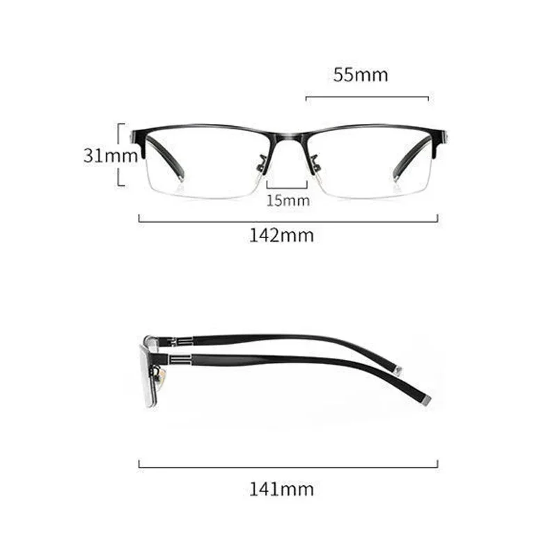 Half Frame Myopia Glasses Business Color-changing Male Female Near Sight Glasses Ultra Light Outdoor Driving Protection Glasses 6