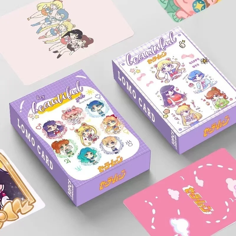 30pcs set Sailor Moon Lomo Cards Japanese Anime Message Photo Card Games With Postcards Box Gift