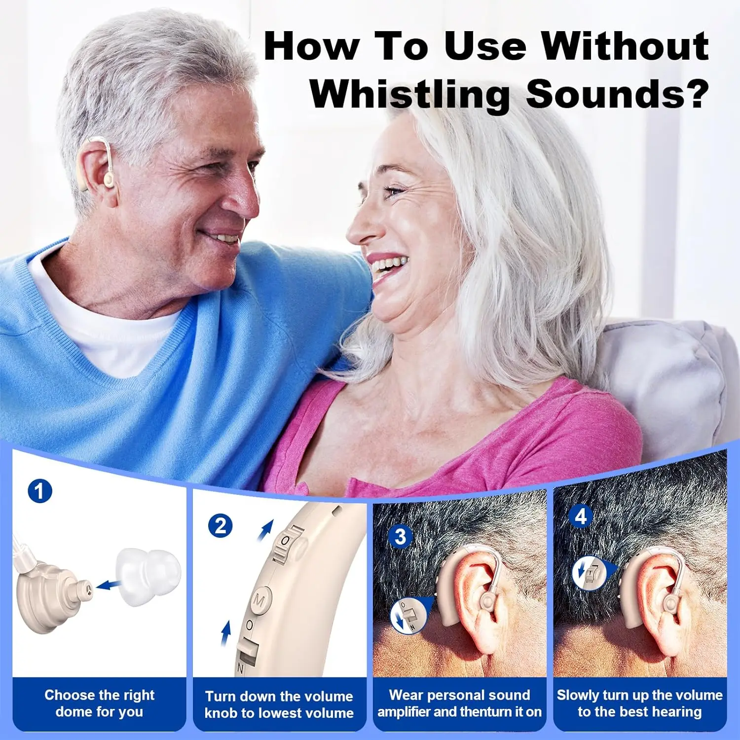 Rechargeable Hearing Aid for Seniors With Noise Reduction, Hearing Aid for Hearing Loss, Sound Amplifier With Volume Control 5