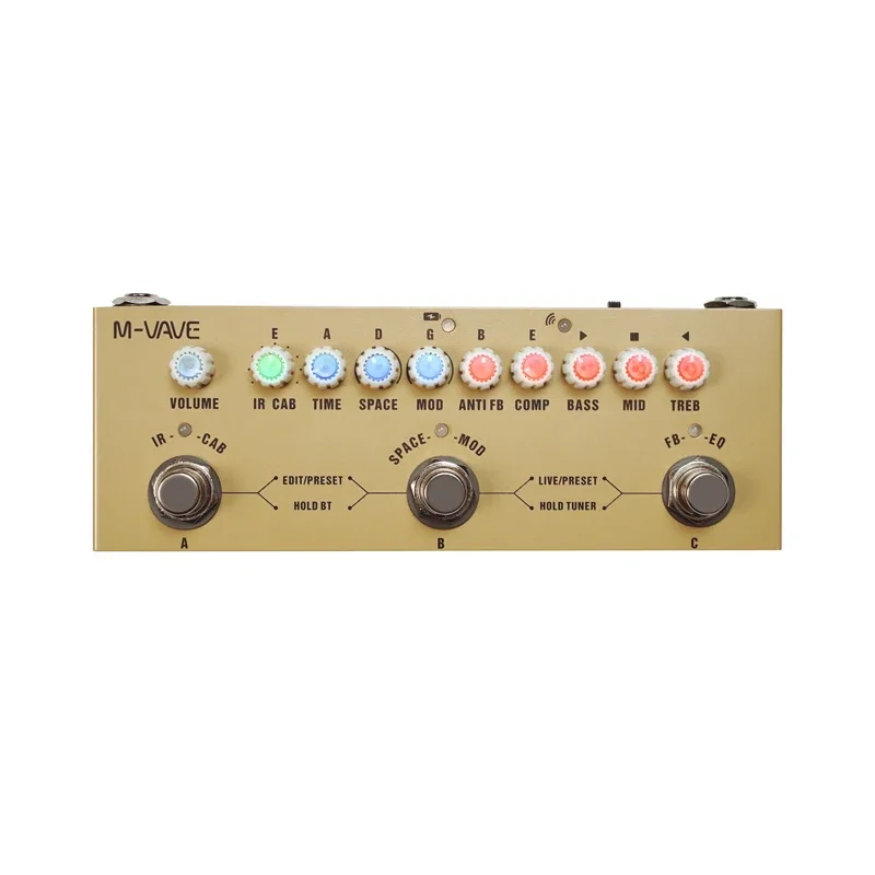 Guitar Pedal M-vave Cube BABY Multi Effects Pedal for Electric Guitar/Bass/Acoustic Guitar 8 IR Cabinets Simulation M-vave Rechargeable Pedal