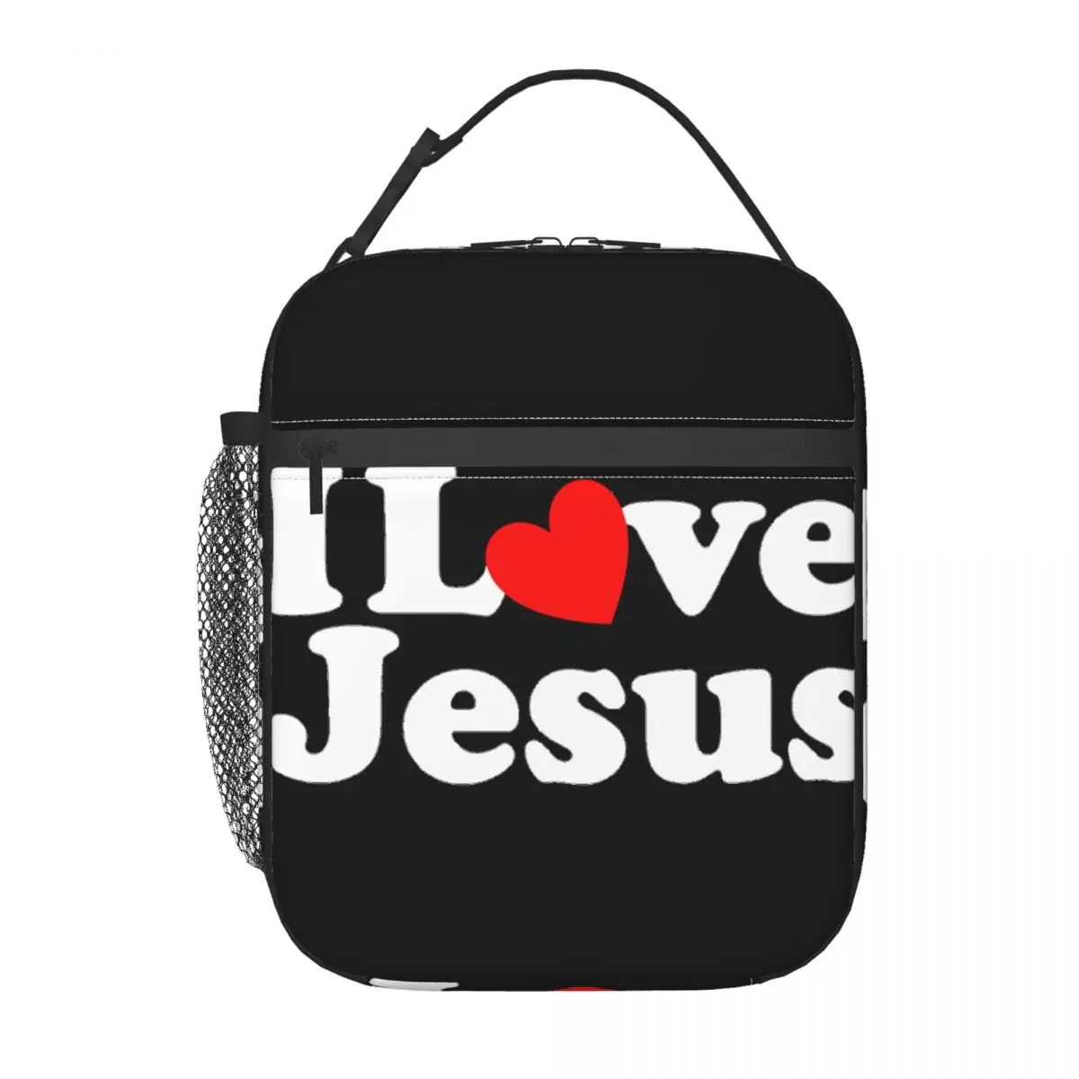 

Insulated Lunch Bag I Love Jesus Lunch Box Tote Food Handbag
