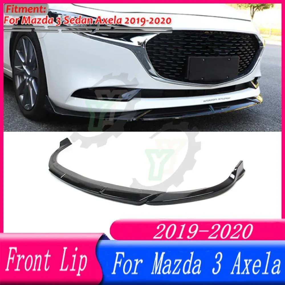

3PCS Front Bumper Lip Spoiler Splitter Diffuser Detachable Body Kit Cover Guard For Mazda 3 Axela 2019-2020 Car Accessories