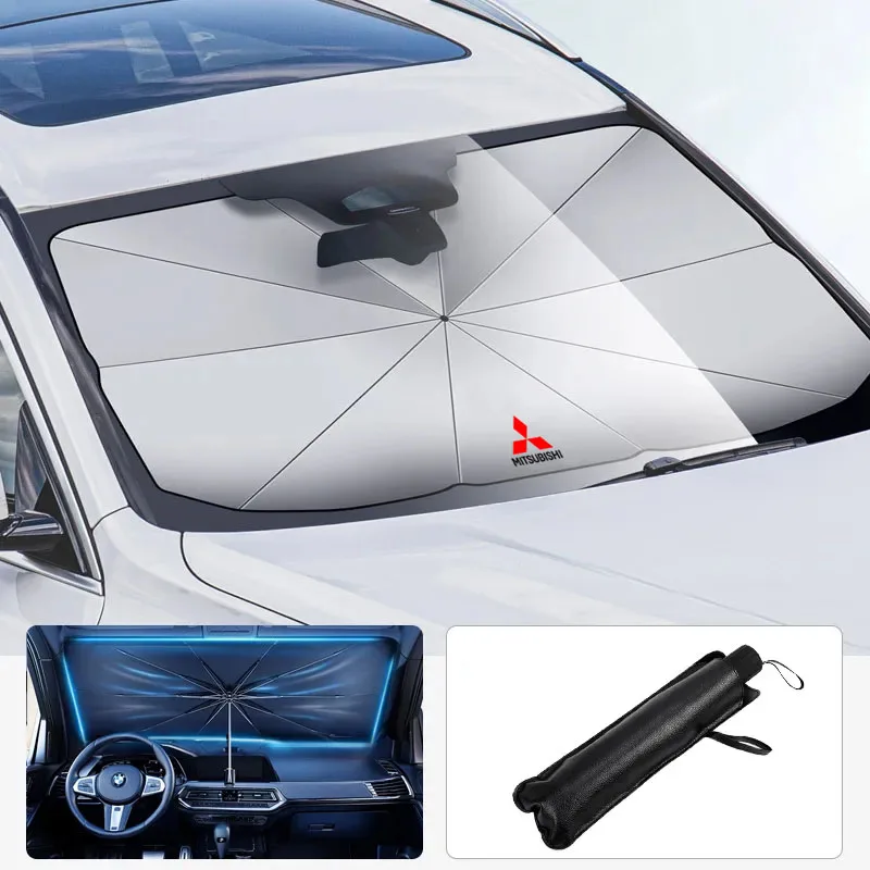 Car Foldable Windshield Block Heat Sun Shade Umbrella For Mitsubishi Outlander Pajero Asx Colt Lancer EX Evolution L200 Ralliart car windshield sunshade
