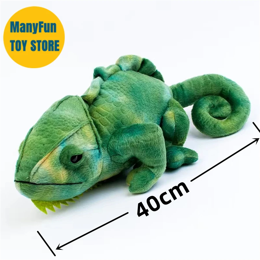 Green Chameleon High Fidelity Anime Cute Plushie Lizard Plush Toys Lifelike Animals Simulation Stuffed Doll Kawai Toy Gifts Kids 5