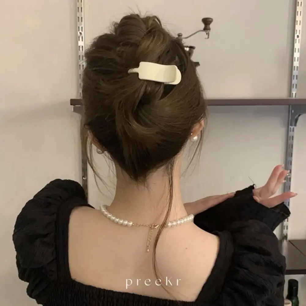 Mode einfache Pferdes chwanz Haars pange einfarbig Haarschmuck Haarnadel Kopfschmuck Kopf bedeckung Haars pange Frauen – Detail 5