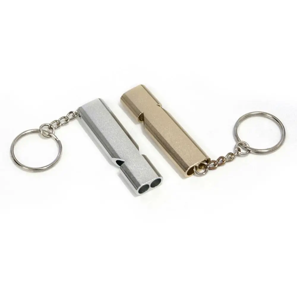 High Frequency Outdoor Camping Double Tube Survival Whistle Self-defense Tools