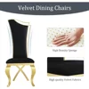 Luxury Dining Table Set, 72 Inch U-Base Modern Dining Room Table with 6 Black Velvet Upholstered Dining Room Chairs, Dinning Set 4