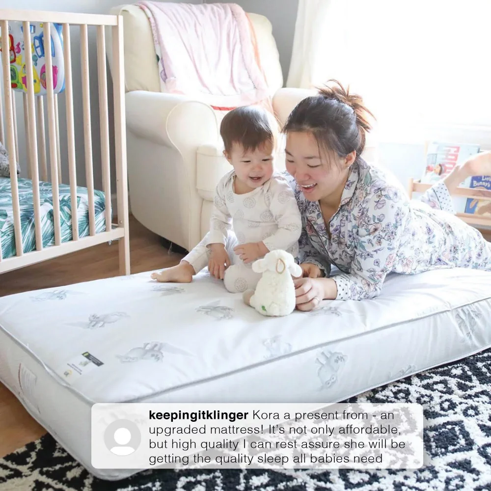 

Perfect Sleeper Cheery Days 2-Stage 6" Crib & Toddler Mattress - Firm Hybrid Coil/Foam - Waterproof - GREENGUARD Gold Certified