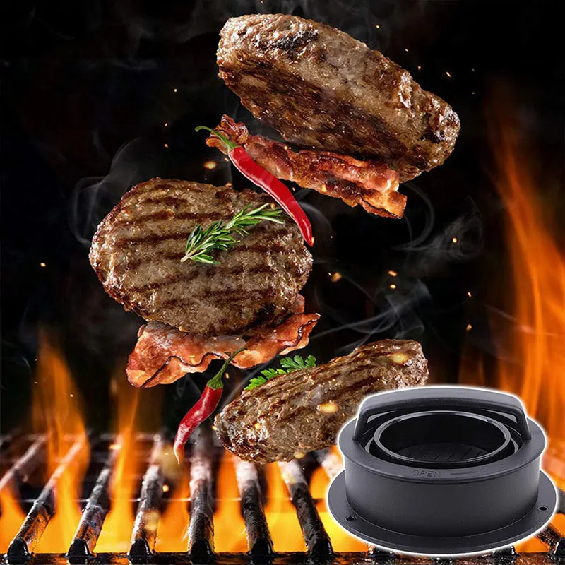 3 in 1 Stuffed Burger Press Patty Maker Mold Sliders Beef Burge Patty Press Non Stick Kitchen Barbecue Tool Grilling Accessories