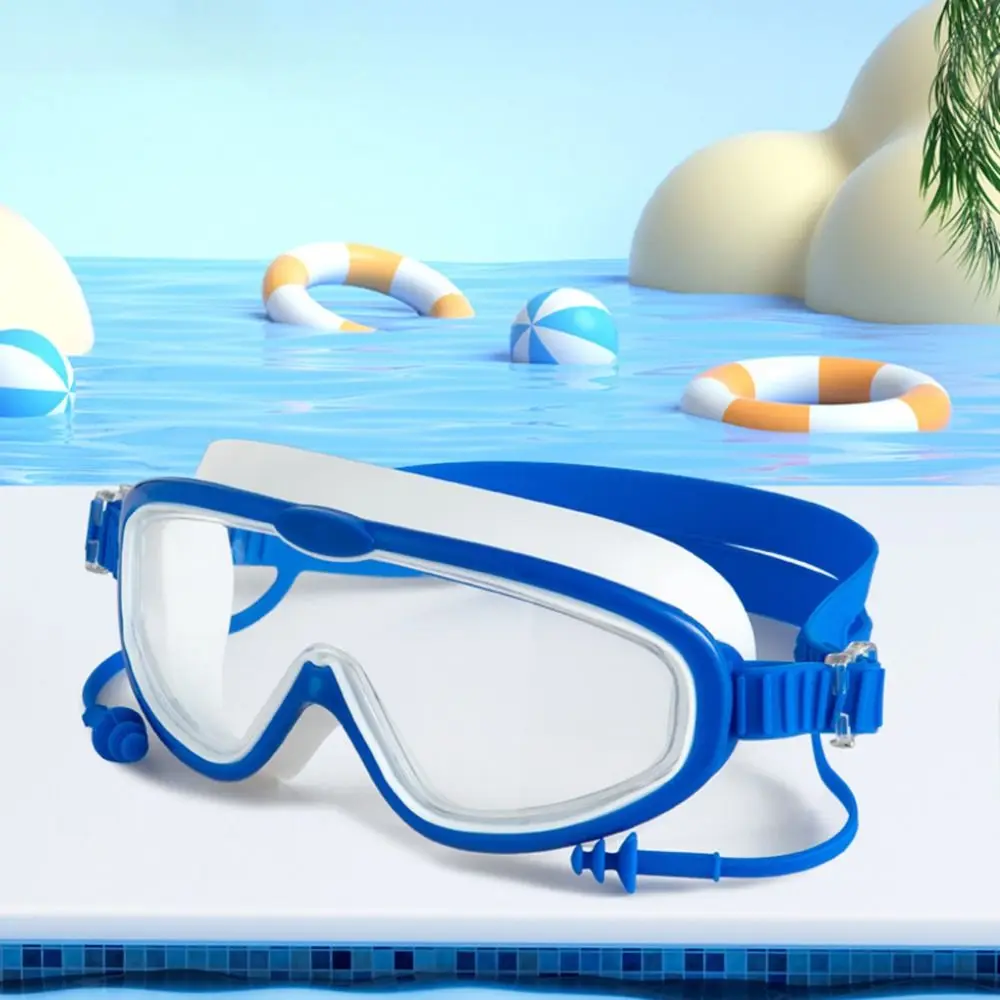 Big Frame Swim Goggles Anti-Fog Wide View Scuba Diving Swimming Glasses with Earplugs for Adult Youth 5