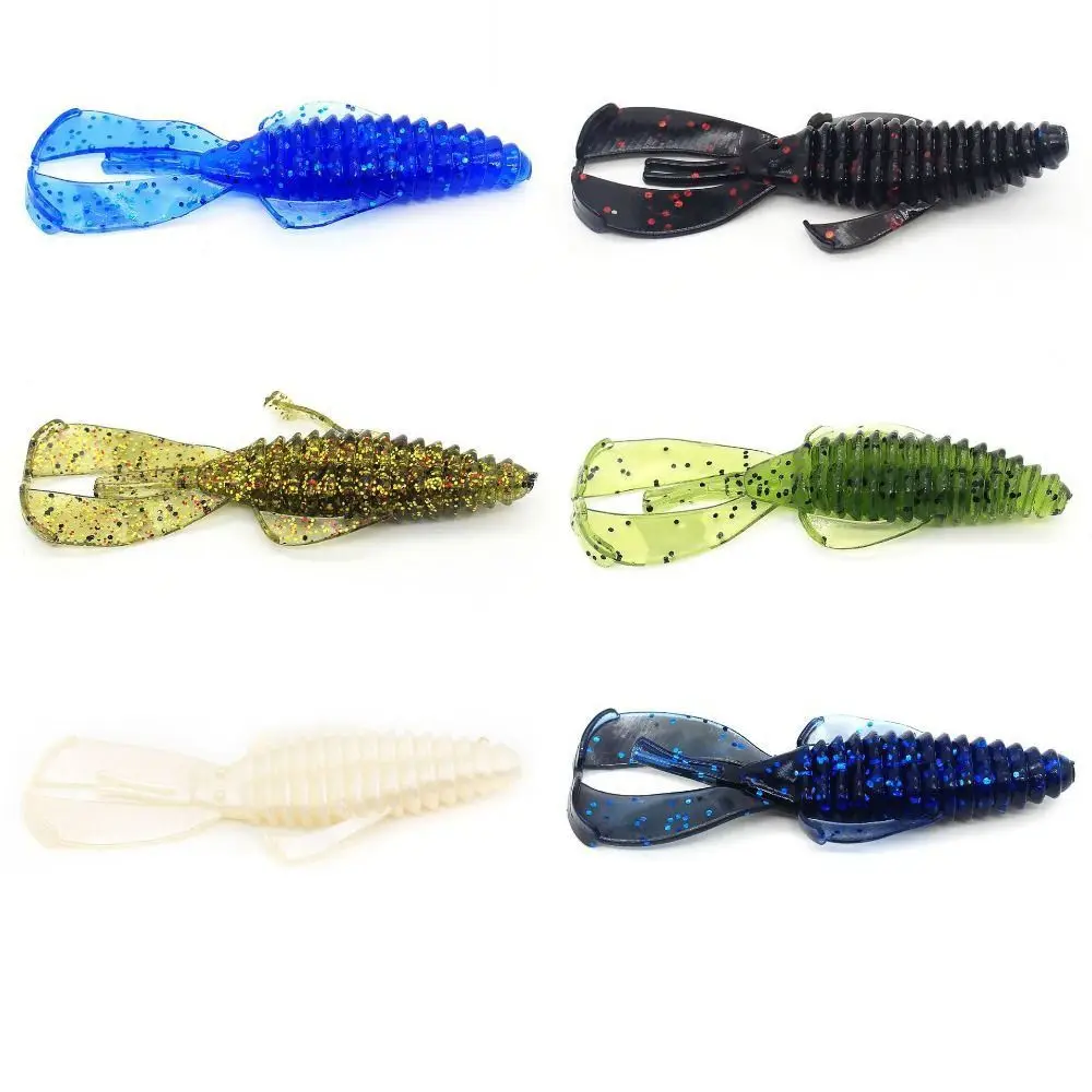 

10PCS Silicone Soft Lure Worm Shrimp Lobster Worm Swimbait 8cm/4.5g Jigs Wobbler Worms Biomimetic T-Tail Bait Bass