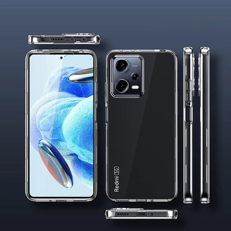 360° Full Cover Clear Case For Xiaomi Redmi Note 12 11 11S 10 10S 9 9S Pro Plus 4G 5G 10A 10C 9A 9C 9T Hybrid Silicone Hard Thin images - 6