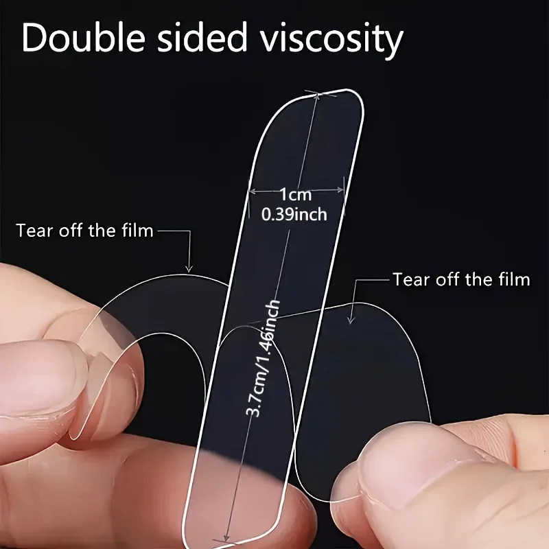 60 Sheets/Box Multipurpose Transparent Double-sided 60 Pcs Reusable Washable Waterproof Double Sided Adhesive Tape 4