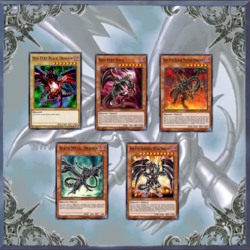 70Pcs Yugioh Cards Occhi Rossi Black Dragon Card Deck Carte Fai Da Te Carte Da Gioco