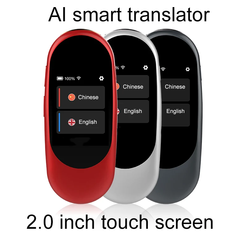 

AI Smart Translator With 2.0 inch Touch Display Multilingual Translation Device Voice Dictation Intercom Google Translator