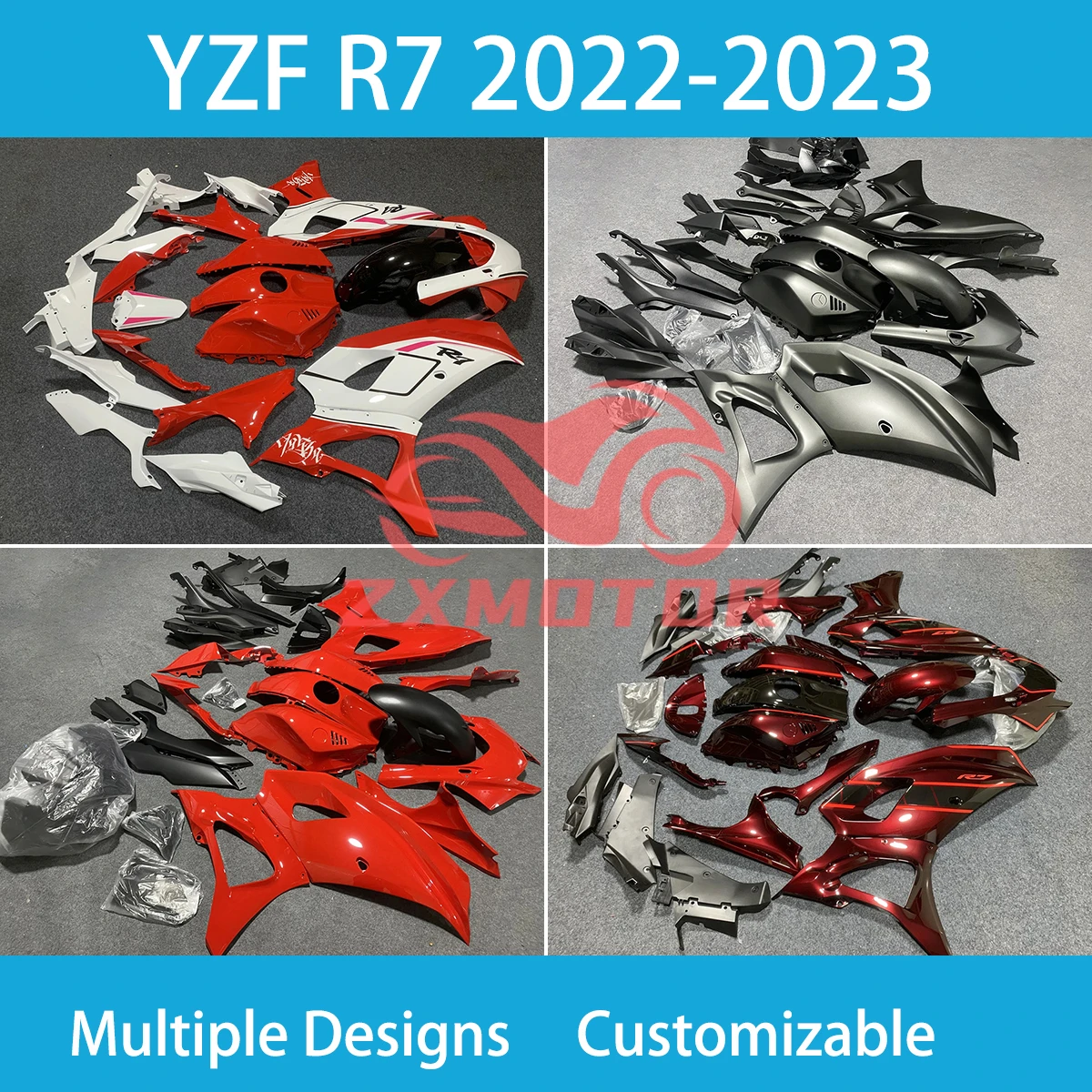 Yzfr7 2022 2023 Carene Per Moto Per Yamaha Yzf R7 22 23 Set Completo Di Plastica Per Il Corpo Kit Carenatura