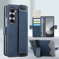 Business PU Leather Flip Wallet Mobile Phone Case Fit For Samsung Galaxy Z Fold 7 Z Fold 6 Fold 5 Case With Adjustable Kickstand