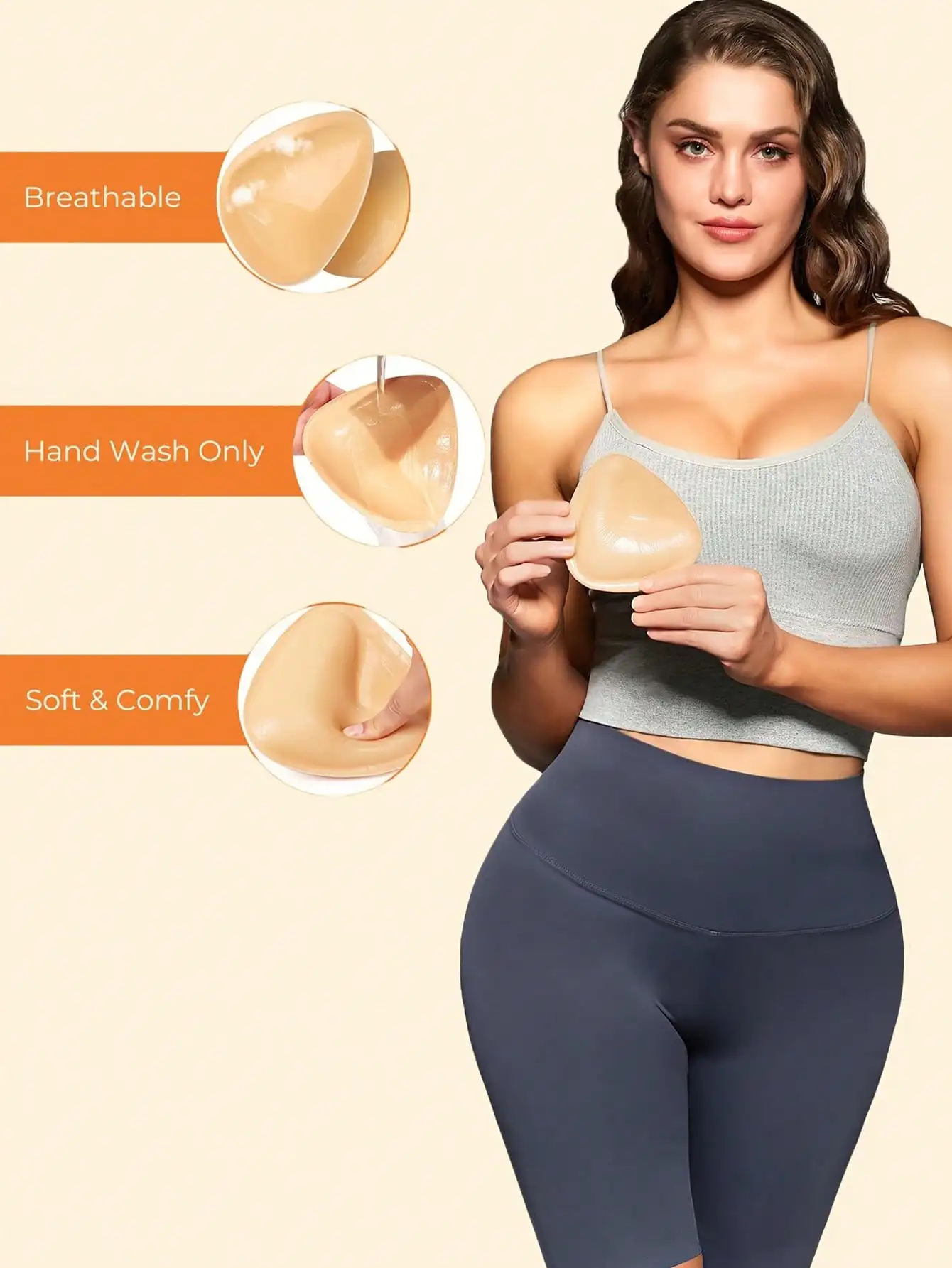 2/1Pairs Double-Sided Sticky Bra Inserts,Snowy Sticky Bra Inserts,Sticky Bra Push Up, Self Adhesive Pads Ultra Instant Lift Bra 3