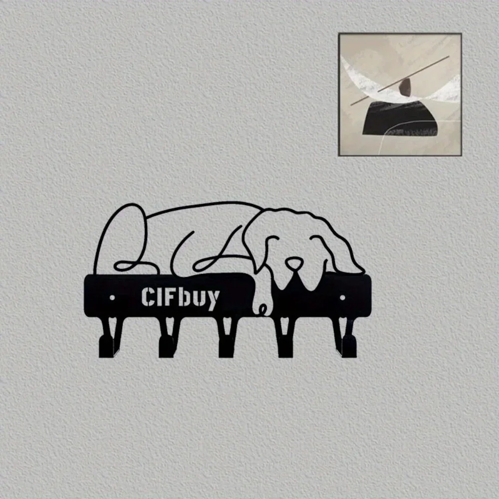 Metal Dog Wall Decor - Minimalist Artwork for Room, Durable Wall Mount, Combines Style as Wall Art & Function as Home Hook 3