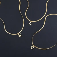 Collier Pendentif Alphabet A-Z en Acier Inoxydable Plaqué Or pour Femme, Chaîne Serpent, Lettre Initiale, Bijoux de Clavicule 5
