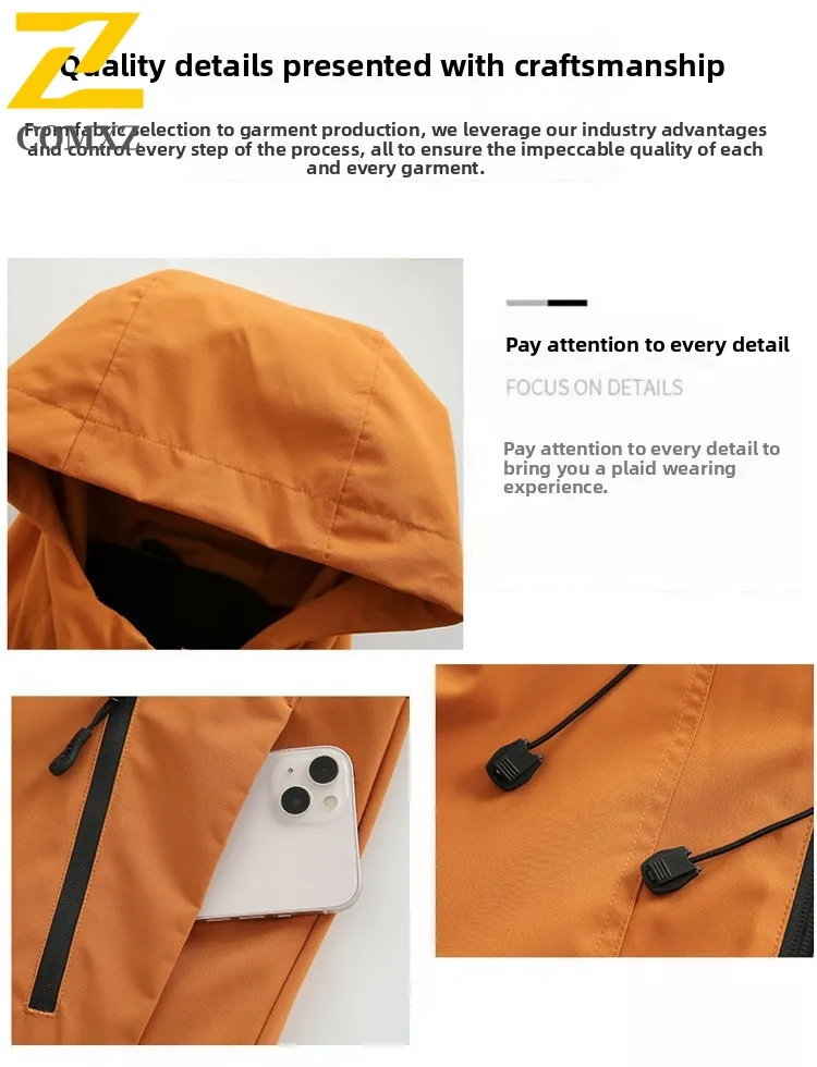 Autumn Winter Men's Hiking Jacket Mountaineering Skiing Windproof Waterproof 3-in -1 Multifunctional Coat New Warm Couple Jacket