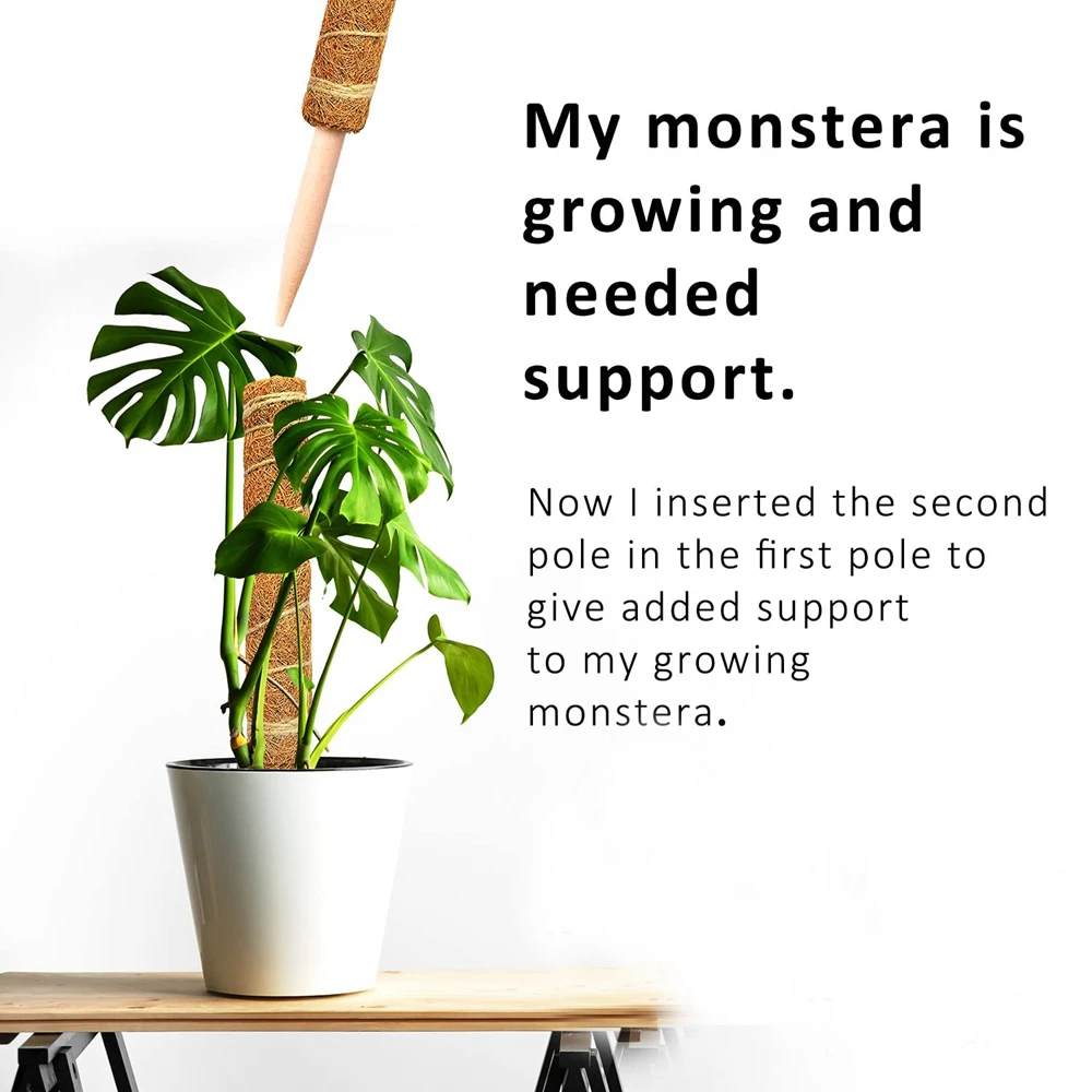 Plant Climbing Coir Support Pole Potted Moss Stick Extendable for Monstera Creepers Vines 1PC