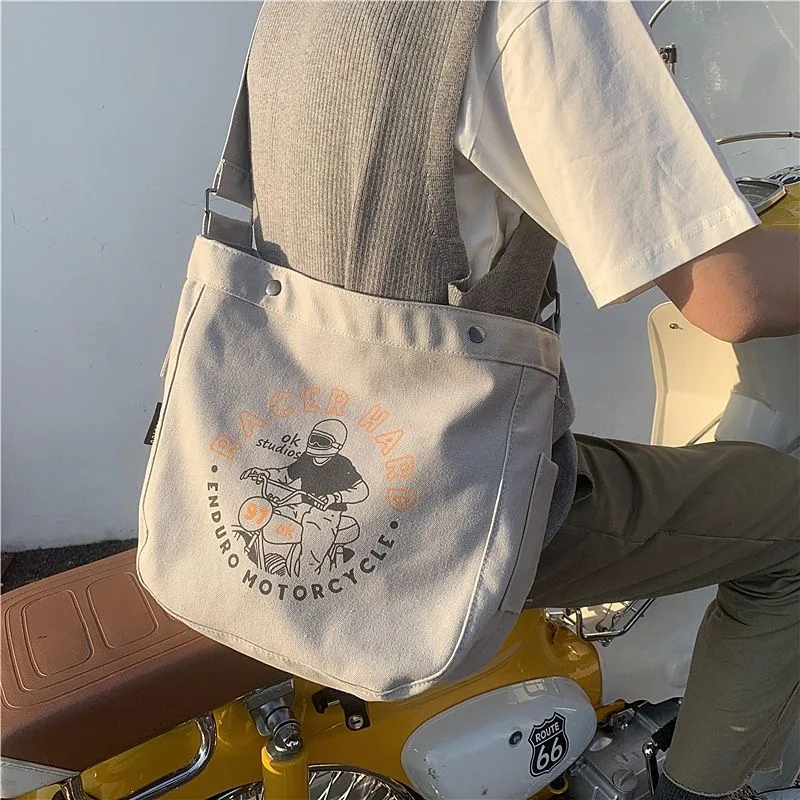 Men's And Women's Vintage Crossbody Bag Large Capacity Messenger Bag Student Bag High Quality Canvas Travel Outdoor Shopping Bag