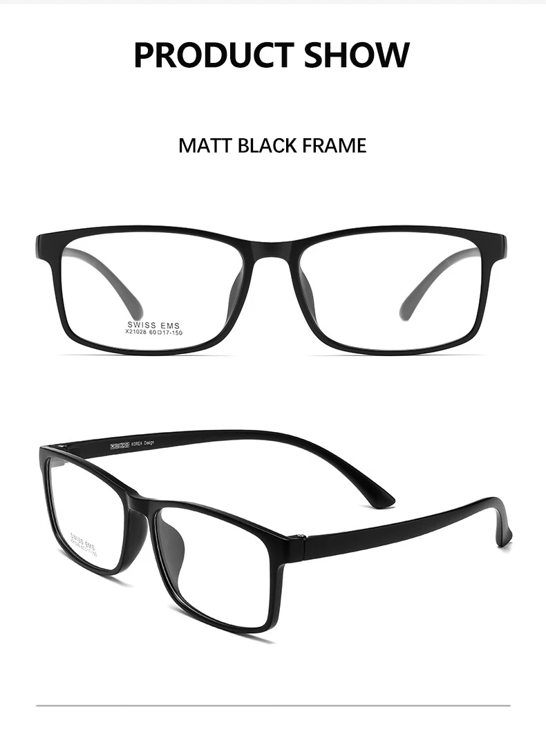 60mm Linse breites Gesicht Design tr90 Brille Männer Brillen Myopie Hyperopie Okulos quadratischen Stil optisch – Detail 9
